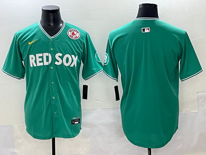 Men 2025 Boston Red Sox Blank Green Joint Name Nike MLB Jersey style 4->boston red sox->MLB Jersey